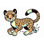 Baby Cheetah Image Coloring