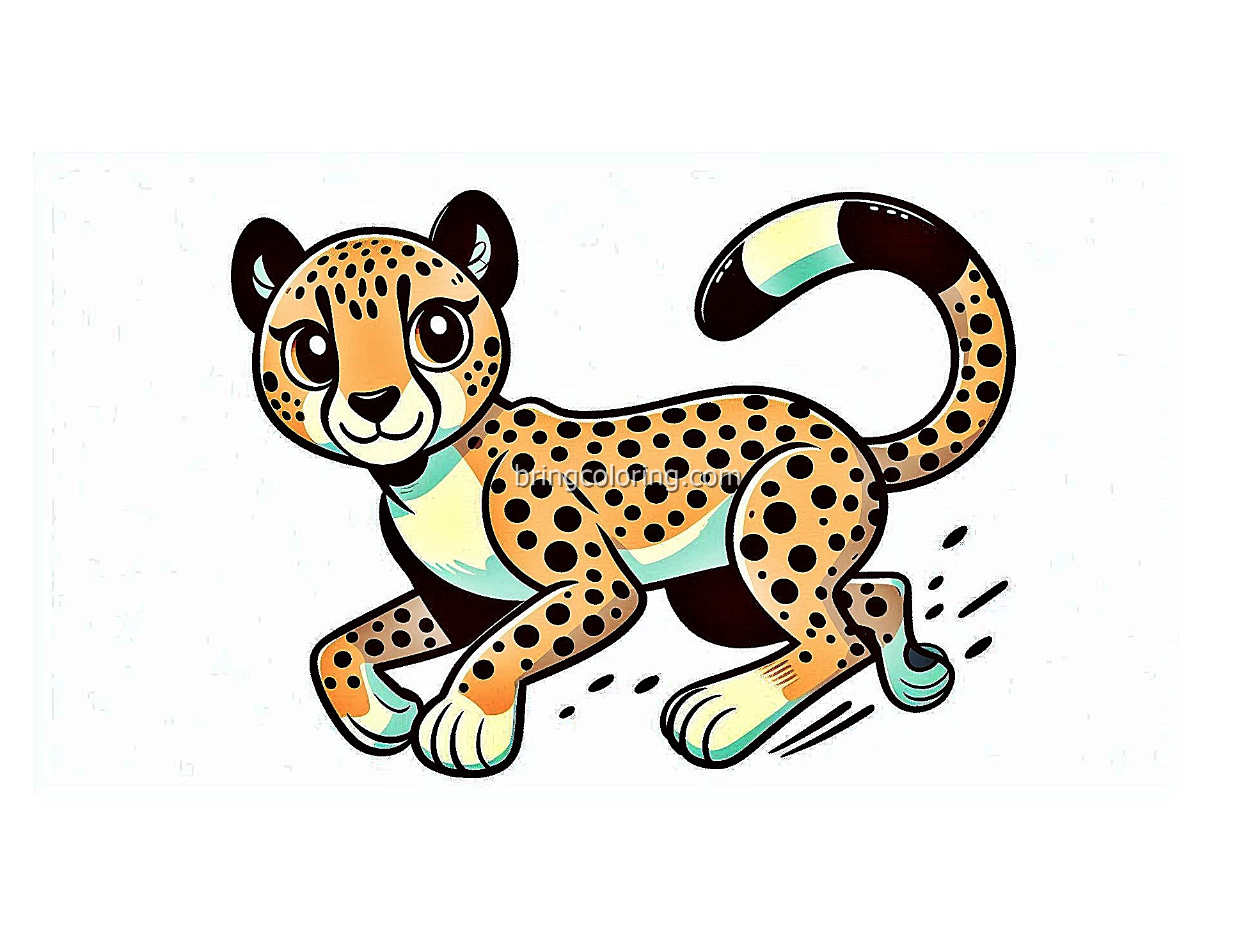 Baby Cheetah Coloring Pages for Kids 4 Baby Cheetah Image Coloring