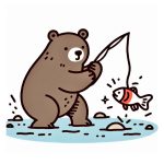 Bear Catching Fish Image