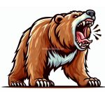 Bear Roaring Image Coloring