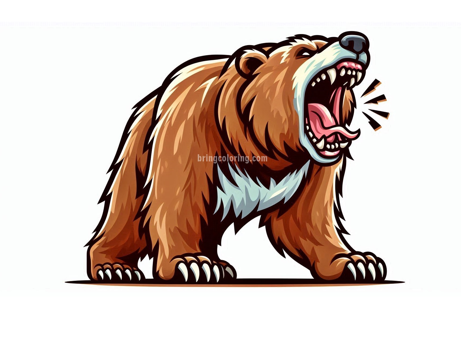 Bear Roaring Image Coloring