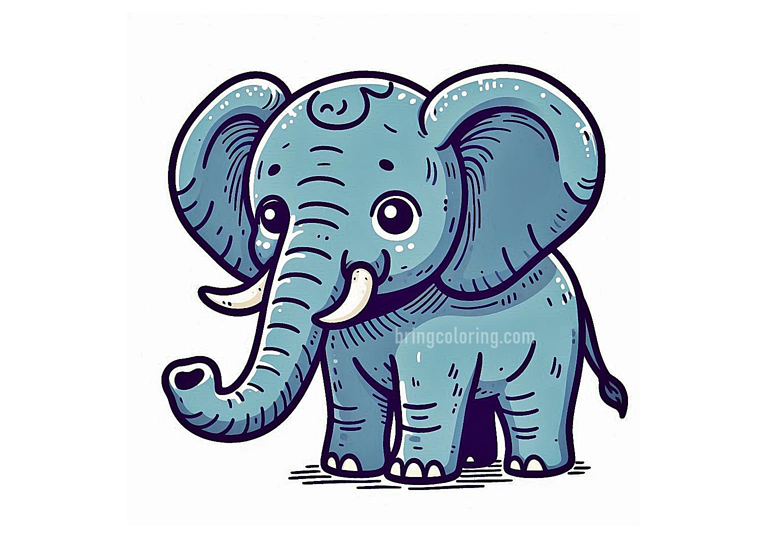 Cute Baby Elephant Coloring Image