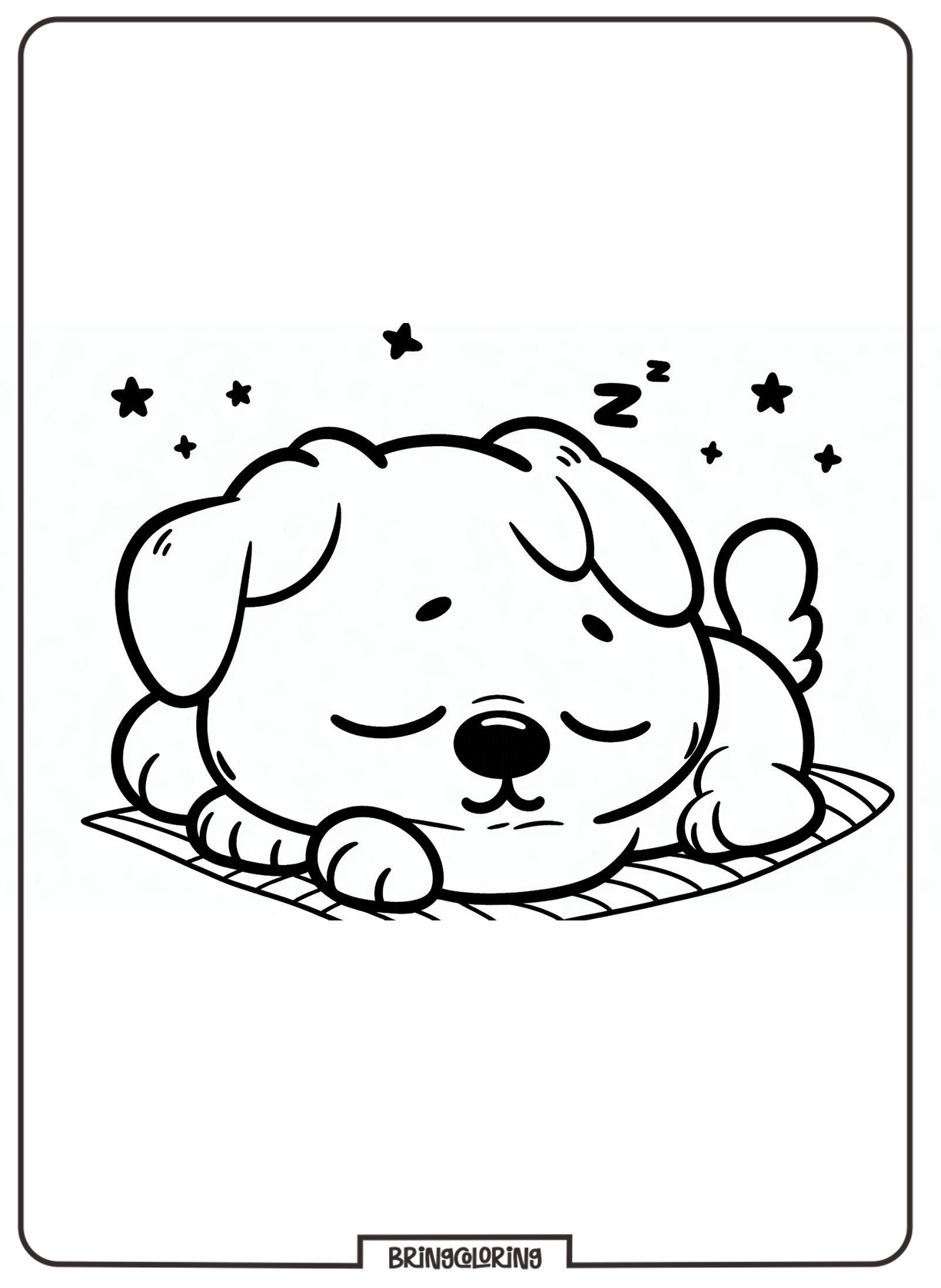 Relax with Adorable Sleeping Dogs Coloring Pages for Kids 2 Cute Sleeping Dog Coloring Pages