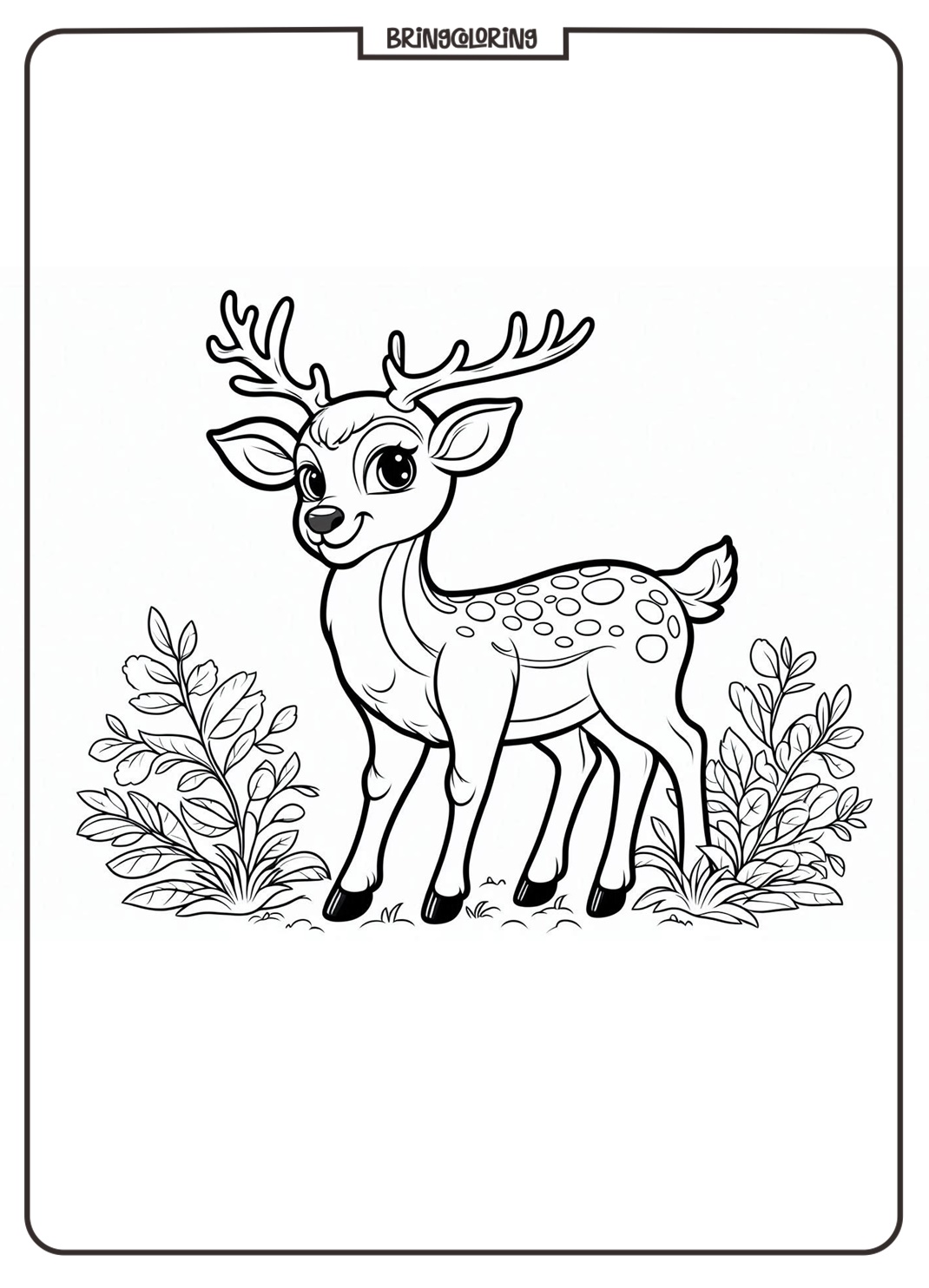 Deer Coloring Pages for Kids 2 Deer Coloring Page for Kid