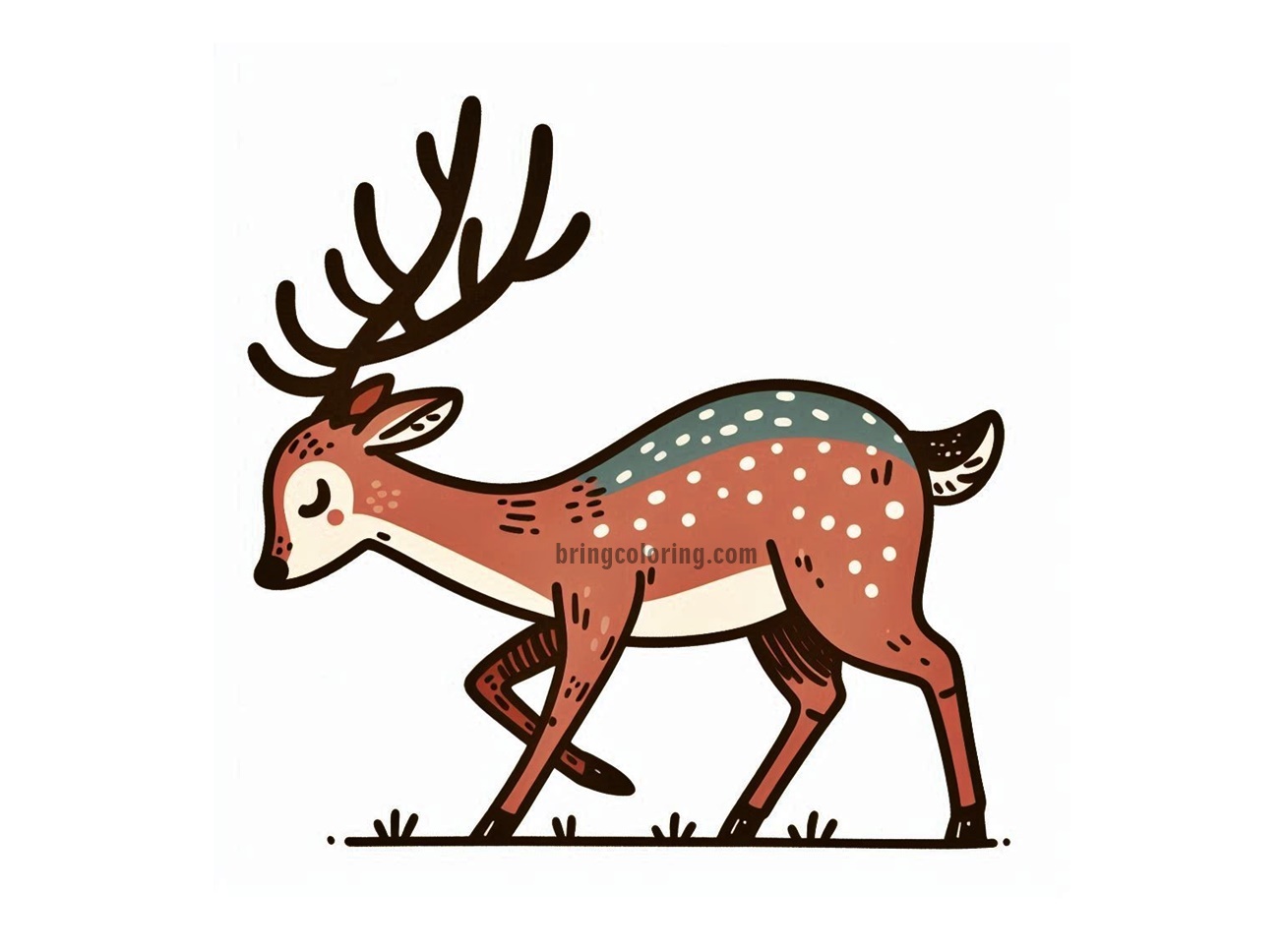 Deer Coloring Pages for Kids 1 Deer Image Coloring