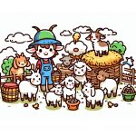 Goat Farming Coloring Image