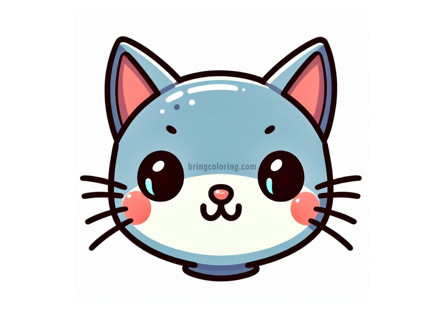 Image is Cute Cat face coloring
