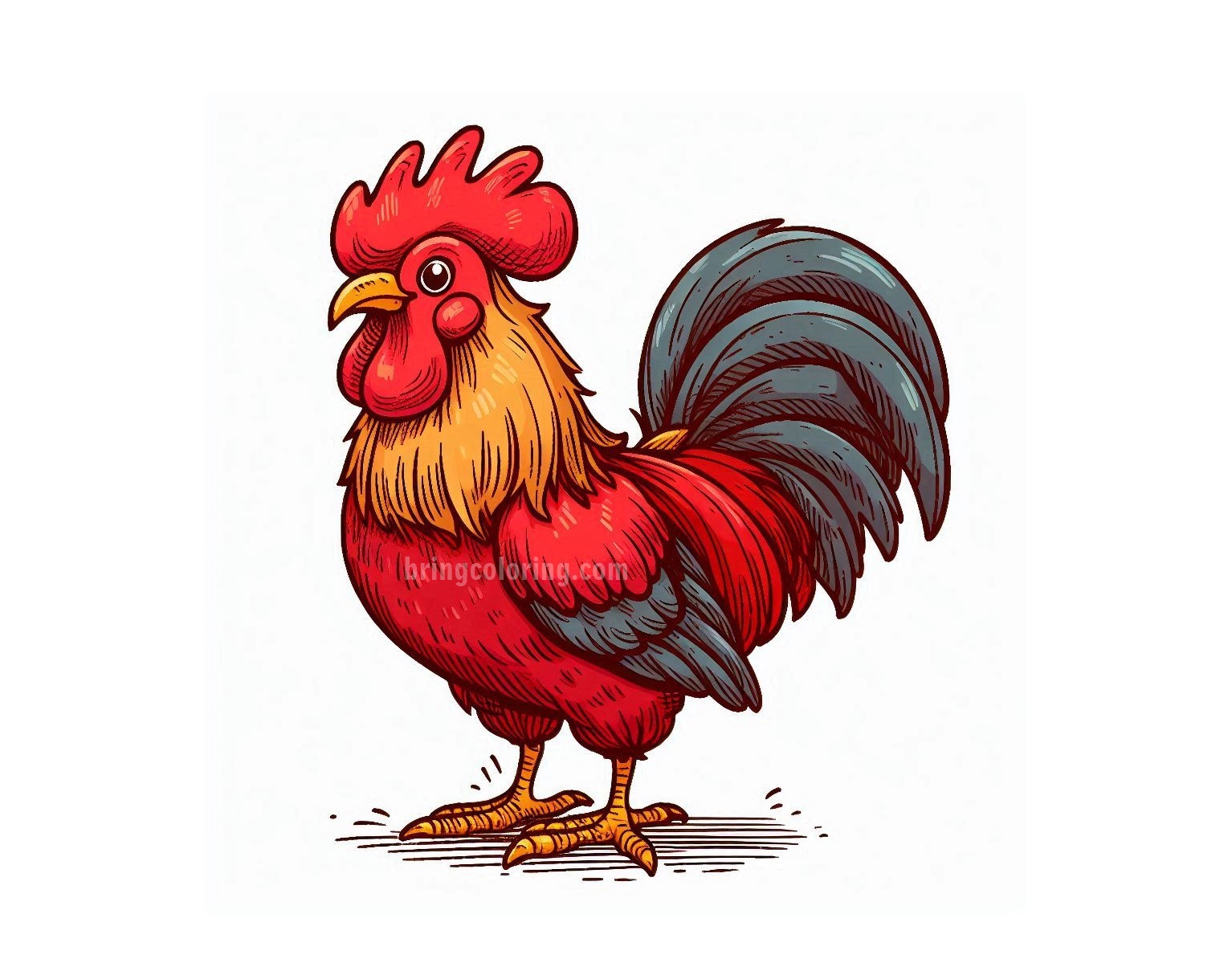 Image is Rooster of Coloring