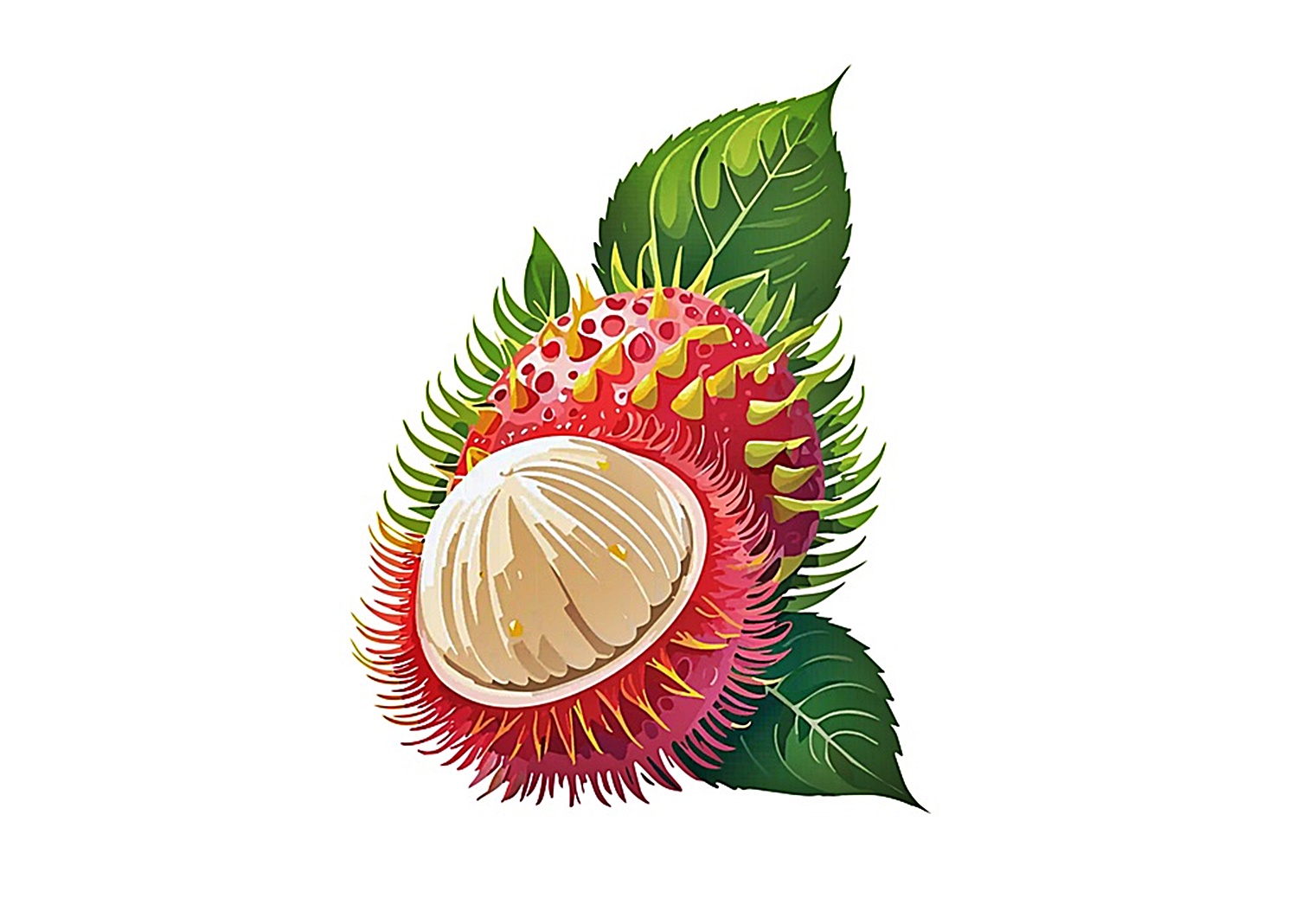 Rambutan fruit coloring image