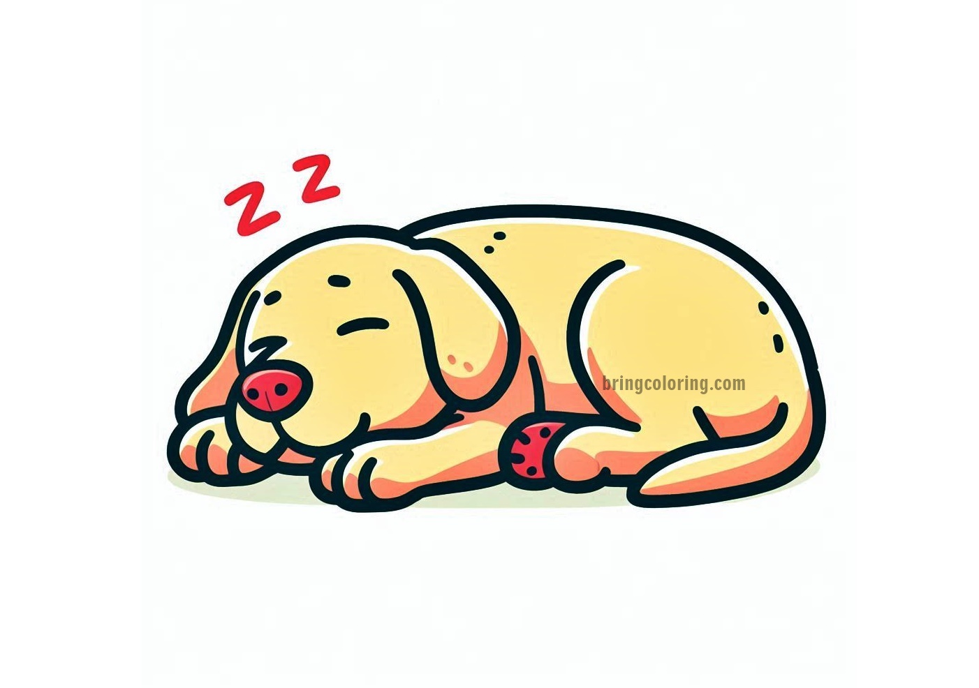 Relax with Adorable Sleeping Dogs Coloring Pages for Kids 1 Sleeping Dog Image coloring
