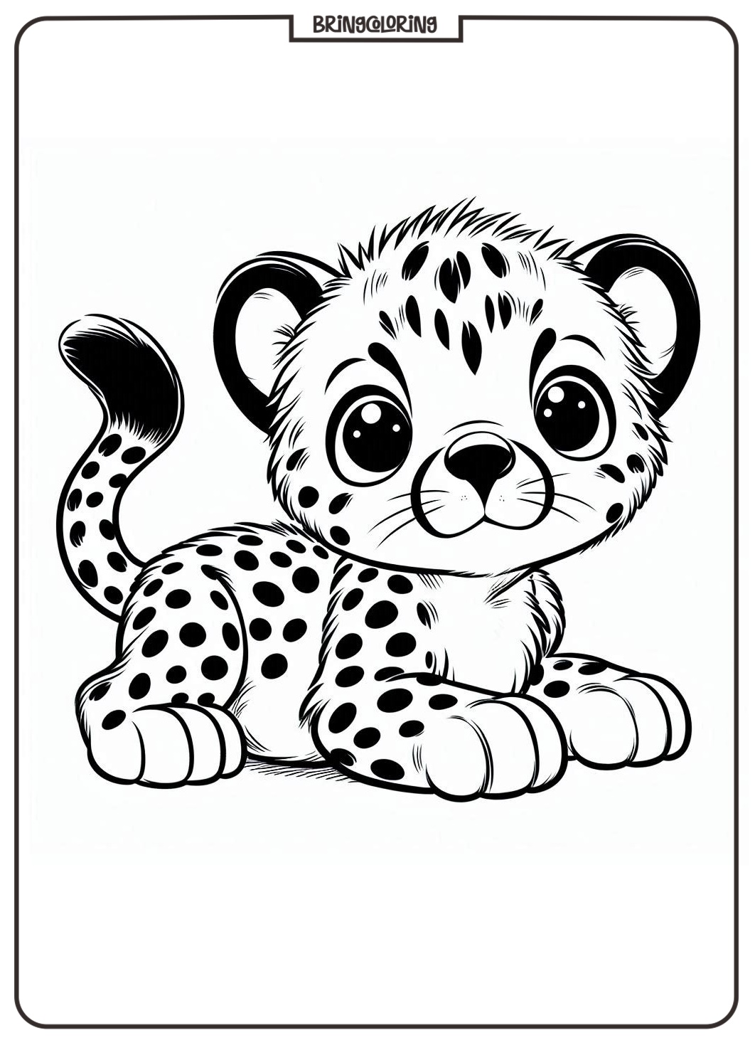 Baby Cheetah Coloring Pages for Kids 1 baby cheetah coloring page for kids