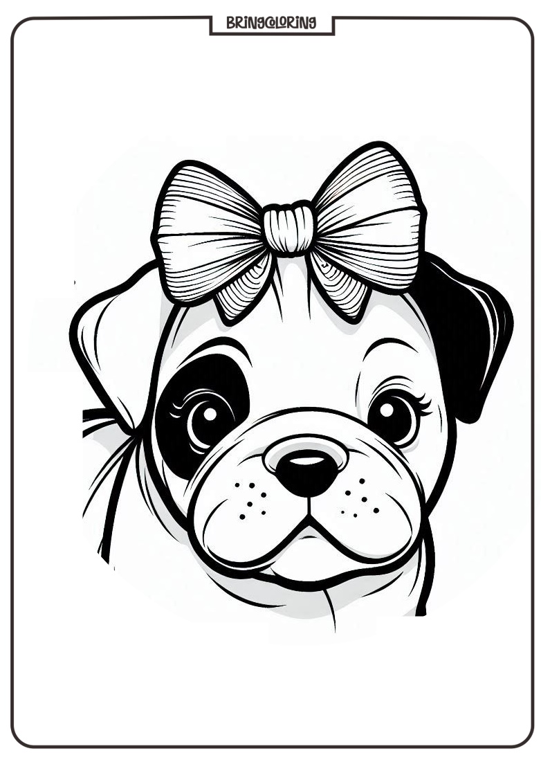 Bulldog Face Coloring Pages for Kids 2 cute bulldog coloring pages for kids