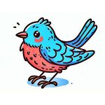 image coloring little bird