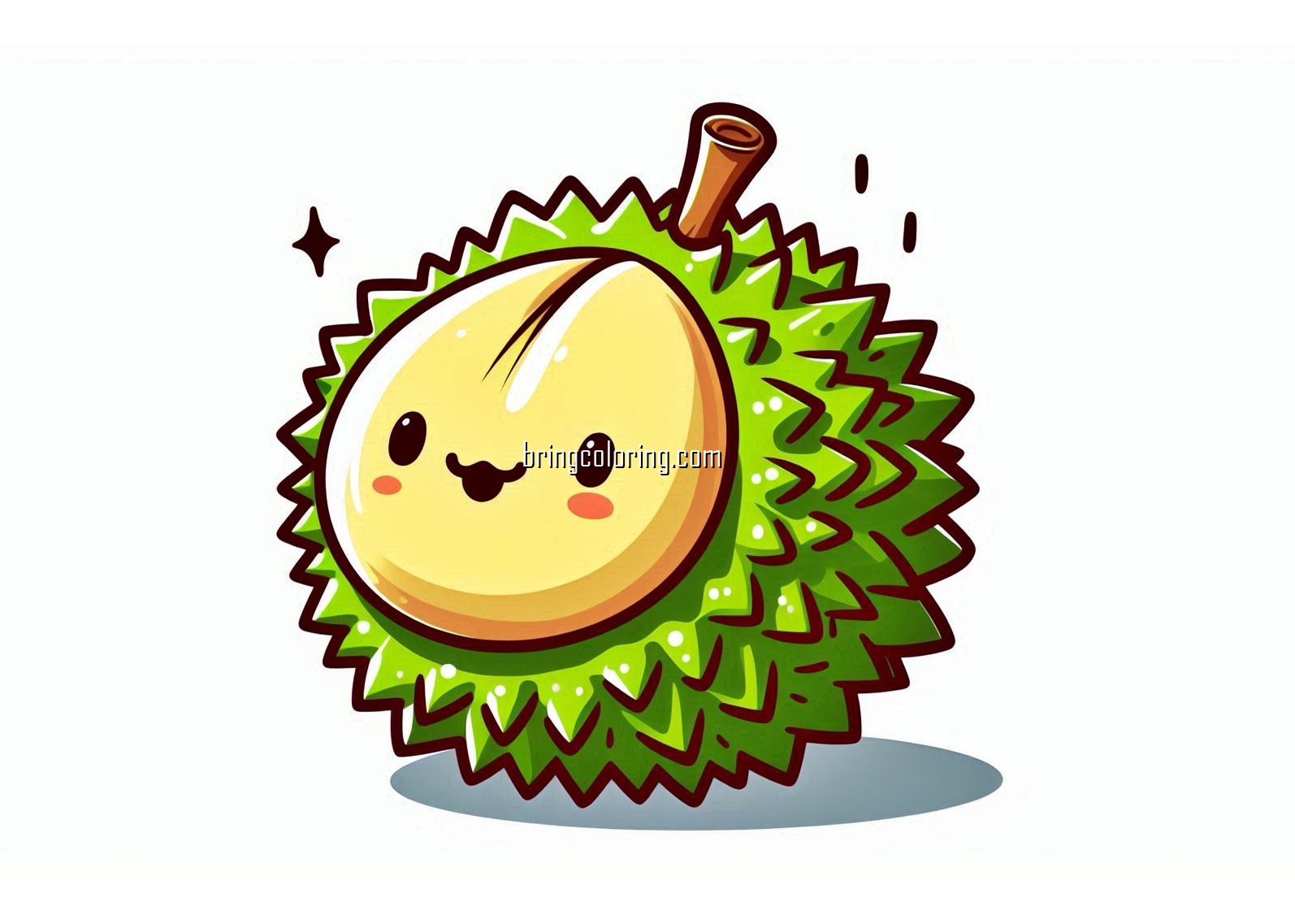 Fruit with Strong Aroma, Durian Coloring Pages 4 image is durian fruit coloring
