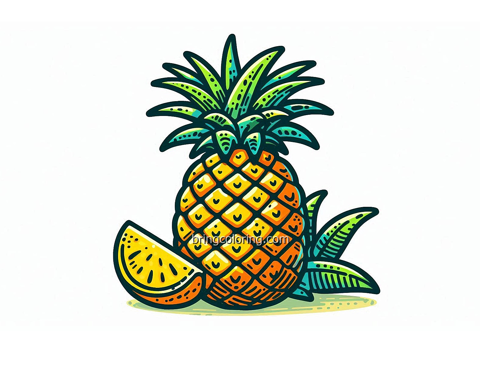 image is pineapple coloring