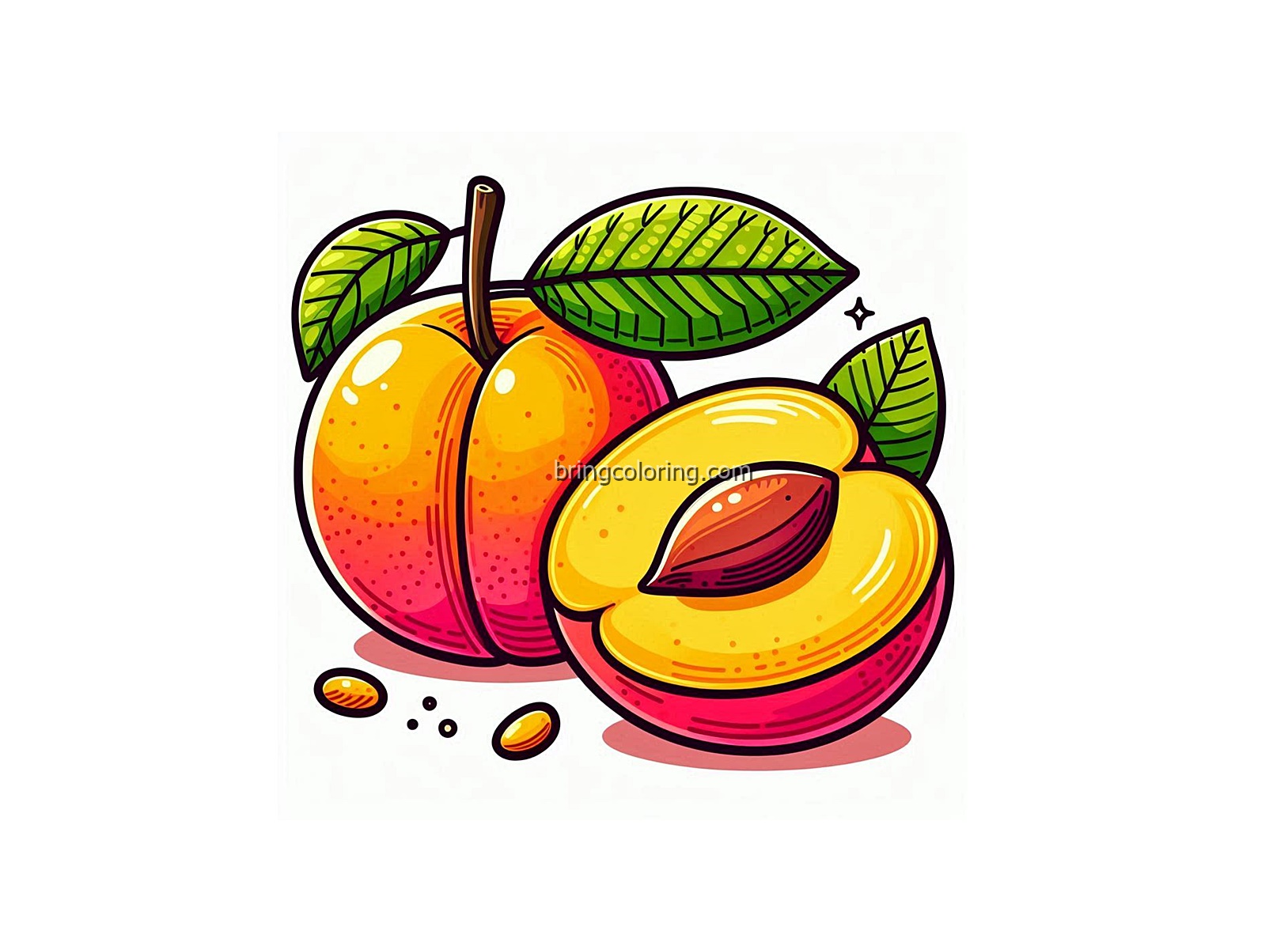 Plumcot Fruit Coloring Pages 4 image is plumcot coloring