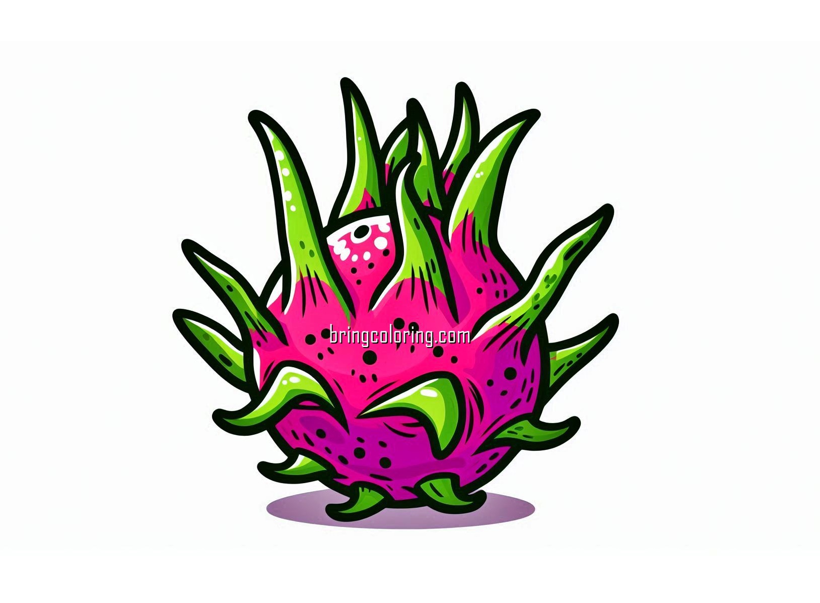 Unique and Delicious Dragon Fruit Coloring Pages 4 image of dragon fruit coloring