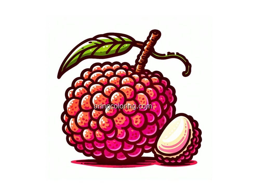 Sweet Tropical Fruits Lychee Coloring Pages - Bringcoloring