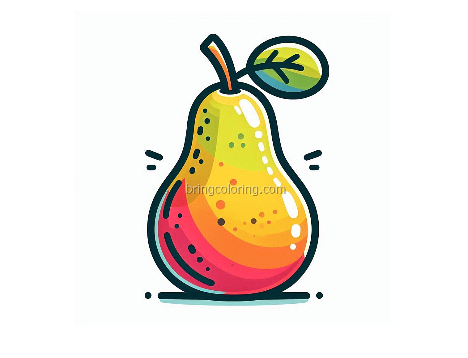 image of pear fruit coloring