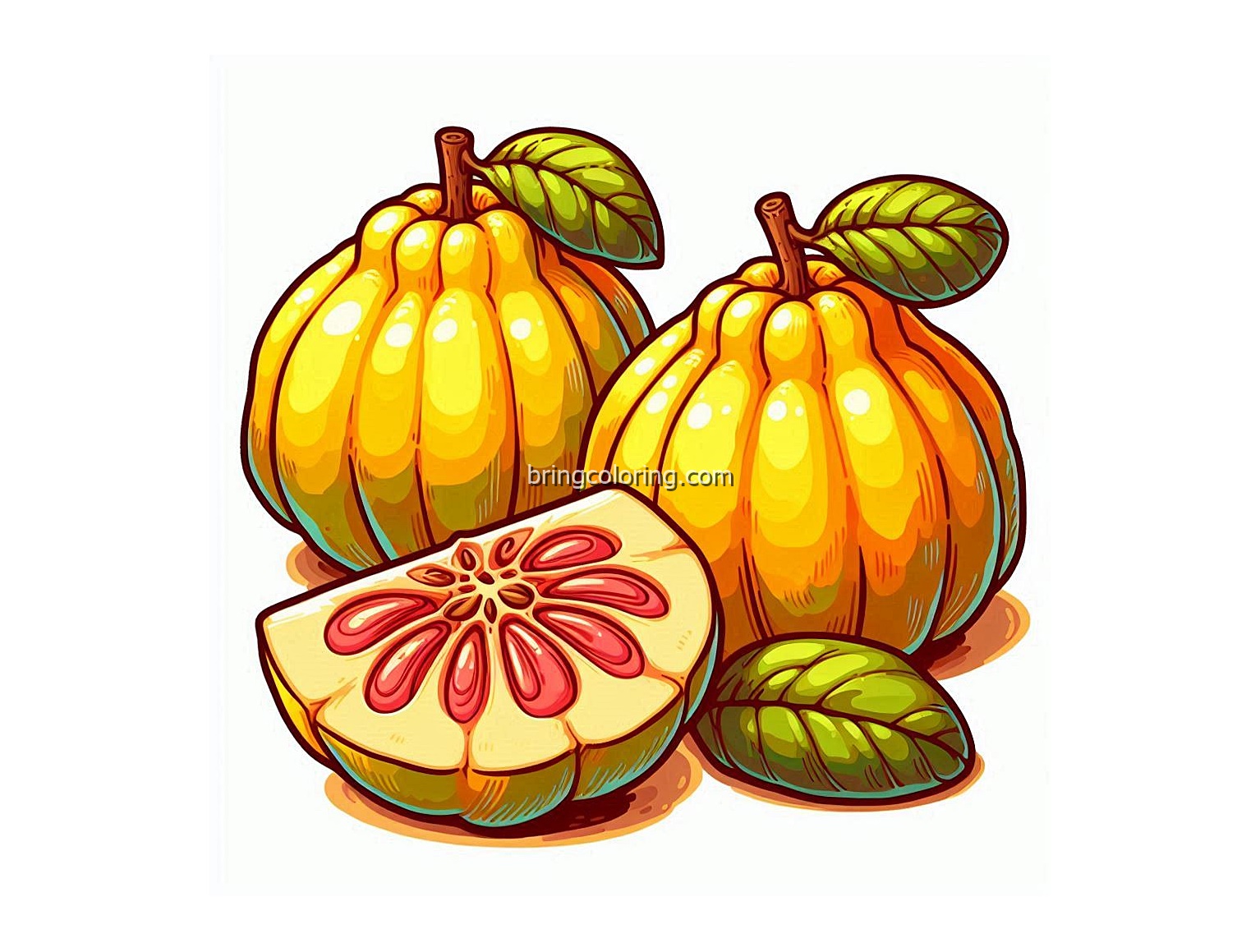 image of quince fruit coloring