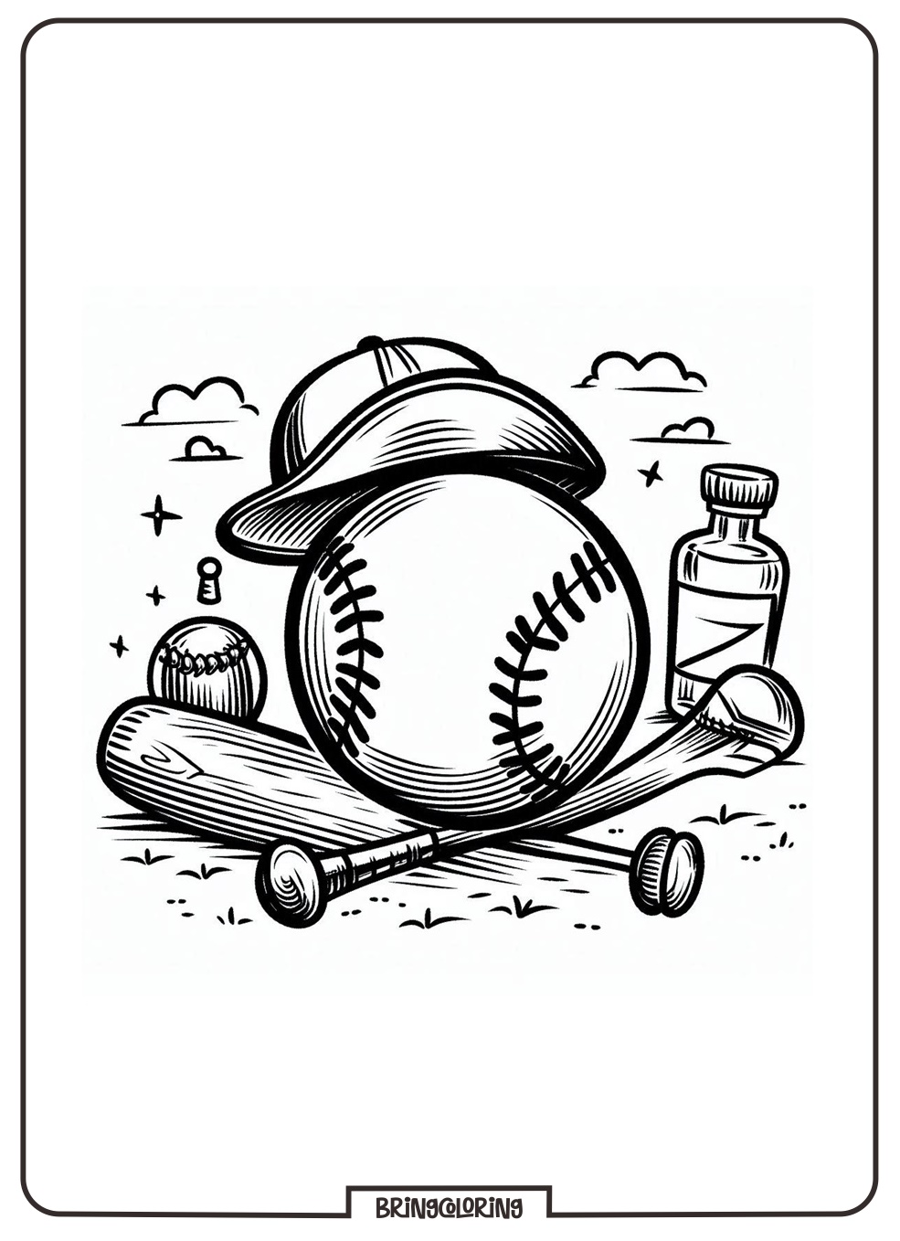 Play Ball with Baseball Fun! 3 Baseball Coloring online pages