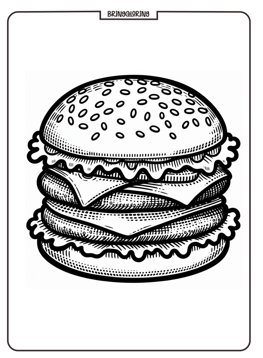 Delicious Burger Coloring Pages for Kids 2 Burger Coloring Pages Online