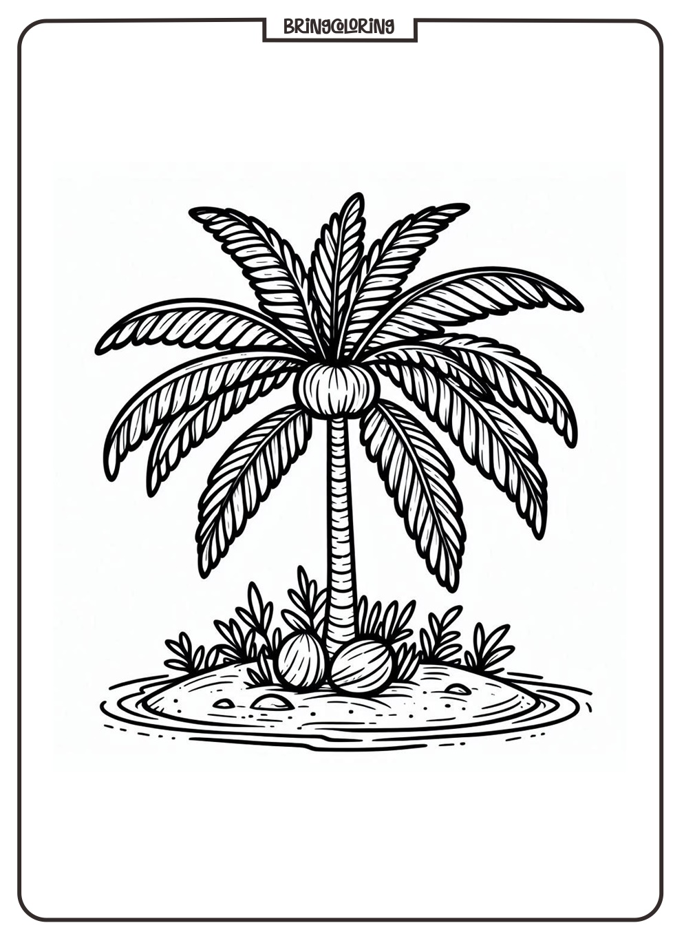 Coconut Tree Coloring Pages for Kids 1 Coconut Tree Coloring Page for Kids
