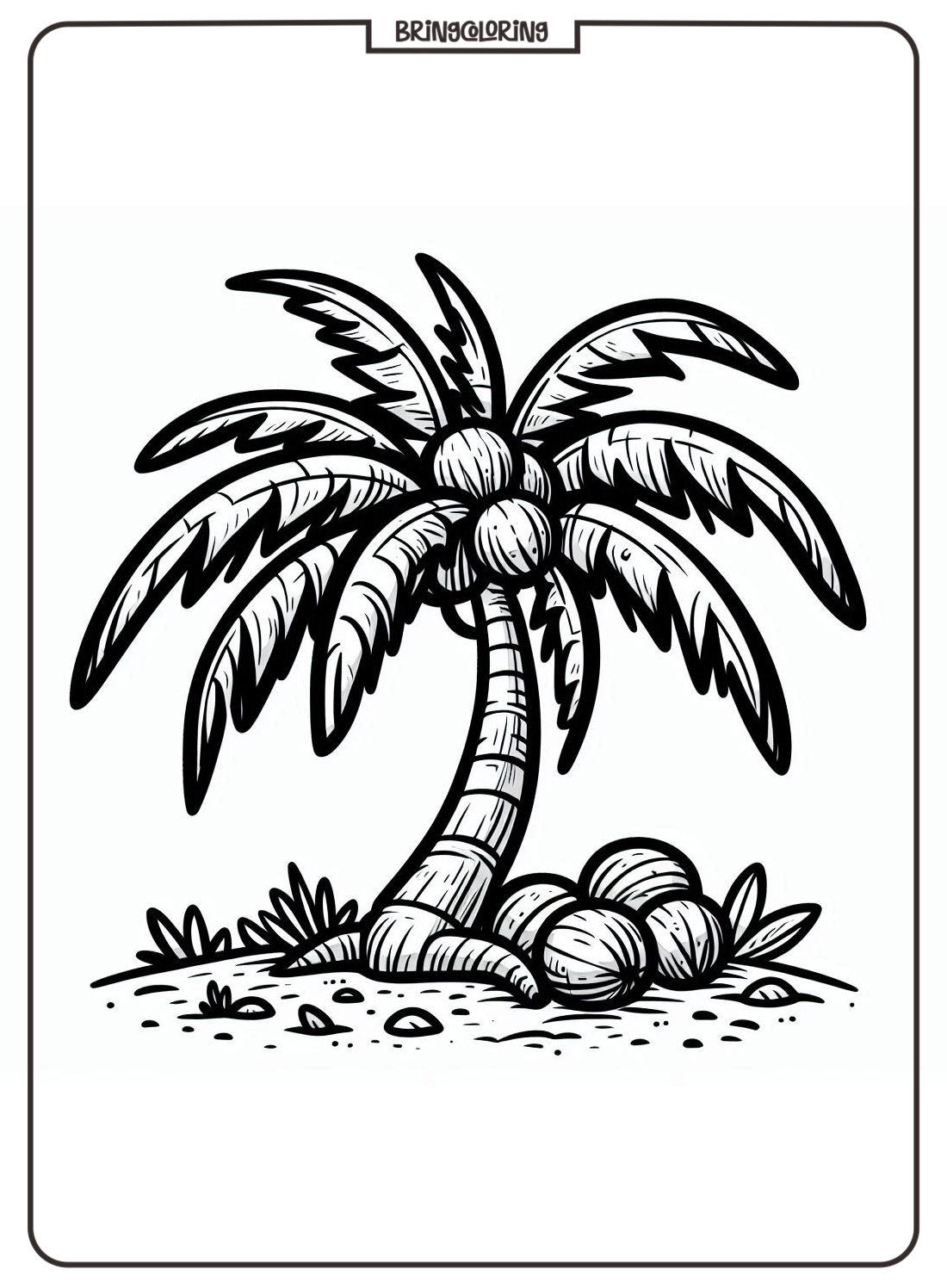 Coconut Tree Coloring Pages for Kids 2 Coconut Tree Coloring Pages for Kid