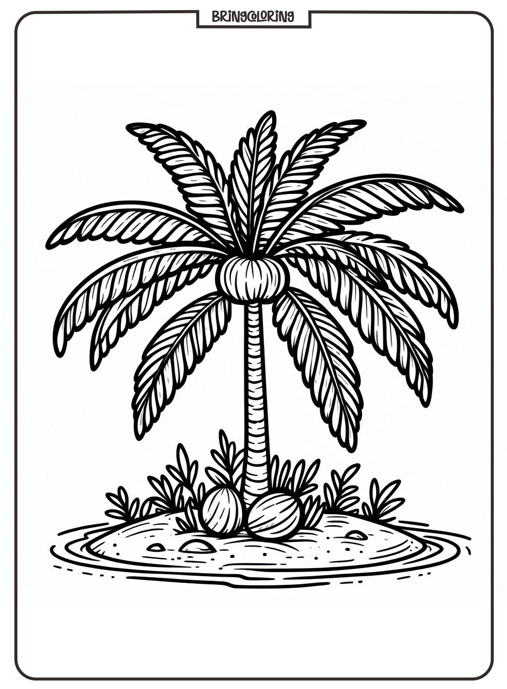 Coconut Tree Coloring Pages for Kids 3 Coconut Tree Coloring Pages for Kids