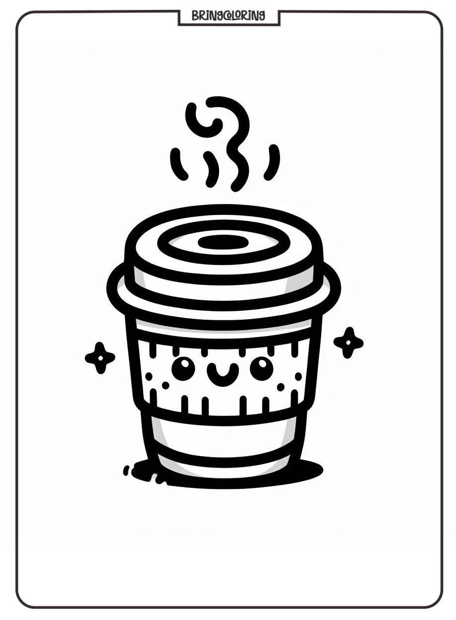 Welcome to the Coffee Coloring Pages! 2 Coffee Drink Coloring Page Online