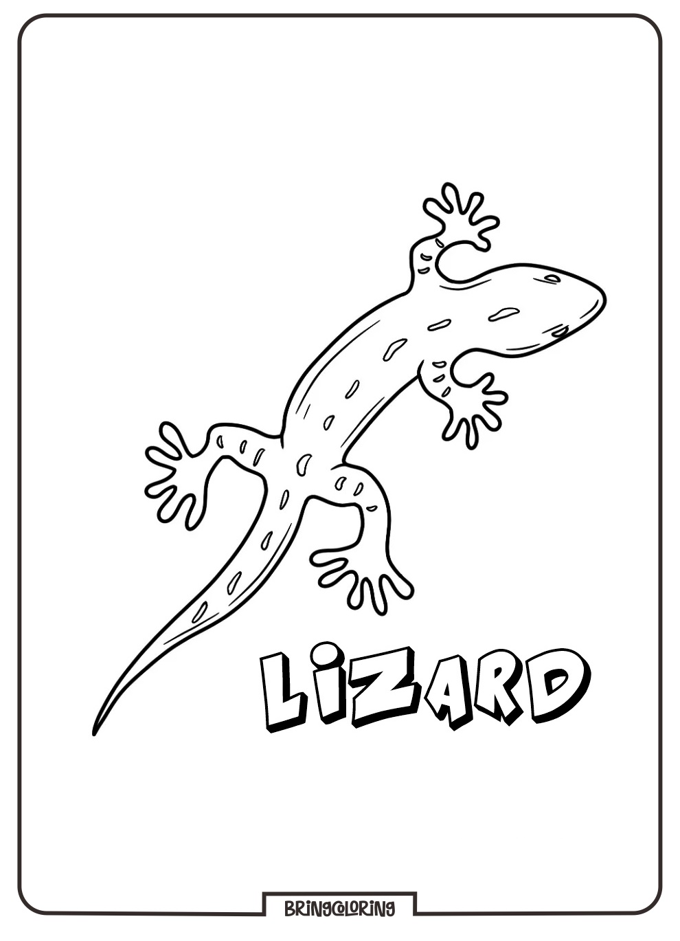 Lizard Coloring Page for Kids 1 Coloring Page Lizard for Kids