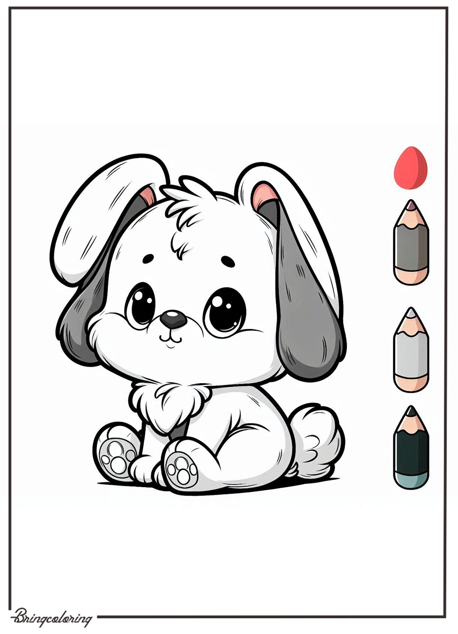 Hop into fun with the Baby Rabbit Coloring Pages 1 Cute Baby Rabbit Coloring Page for Kid