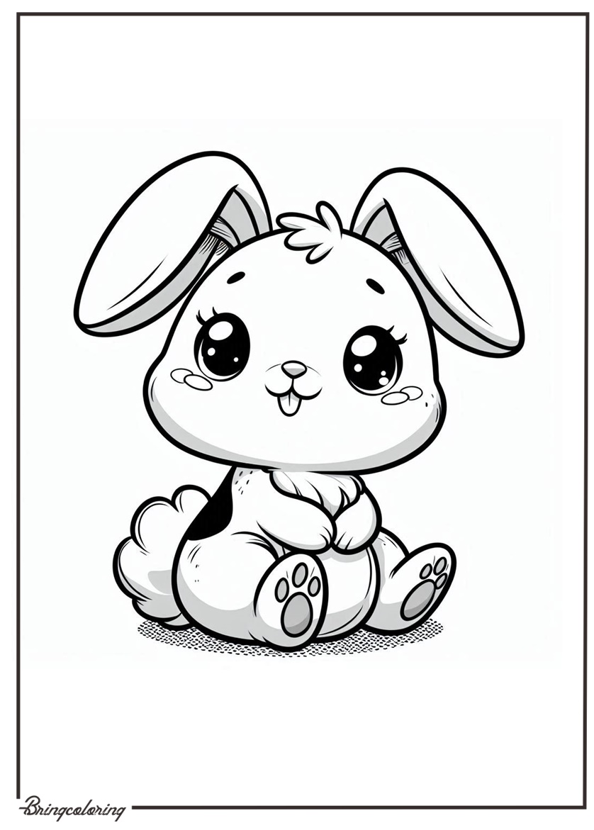Hop into fun with the Baby Rabbit Coloring Pages 2 Cute Baby Rabbit Coloring Page for Kids