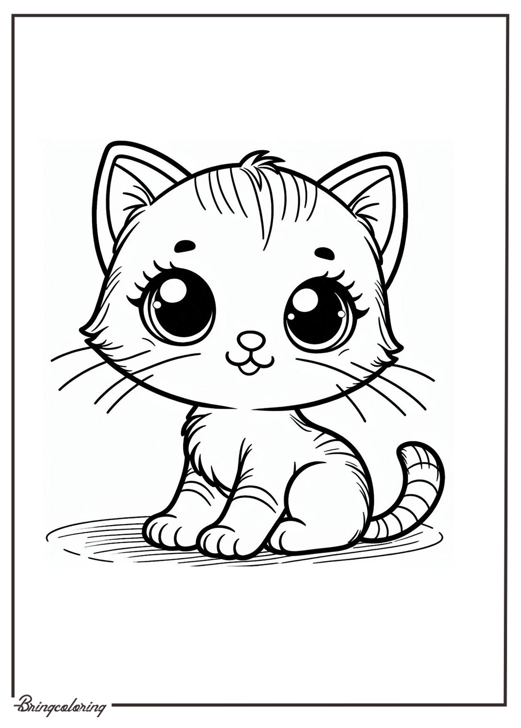 Cute Kitten Coloring Pages for Kids 1 Cute Kitten Coloring Book
