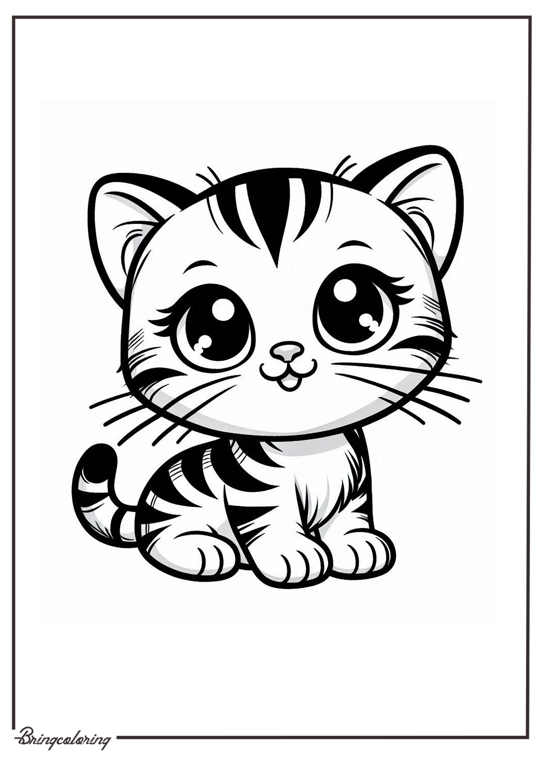 Cute Kitten Coloring Pages for Kids 2 Cute Kitten Coloring Page for Kids