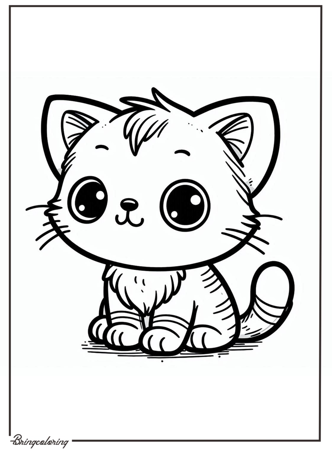 Cute Kitten Coloring Pages for Kids 3 Cute Kitten Coloring Page