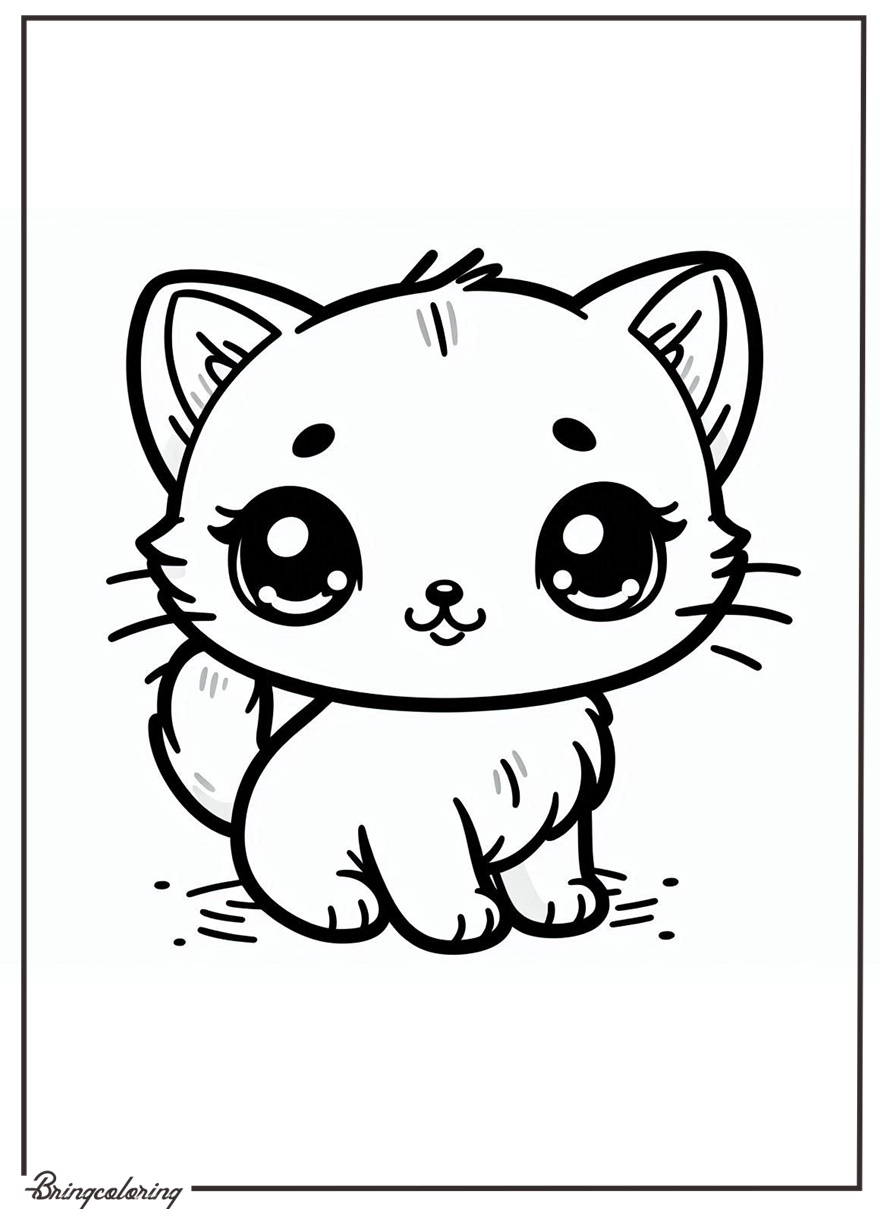 Cute Kitten Coloring Pages for Kids 4 Cute Kitten Coloring Pages for Kids