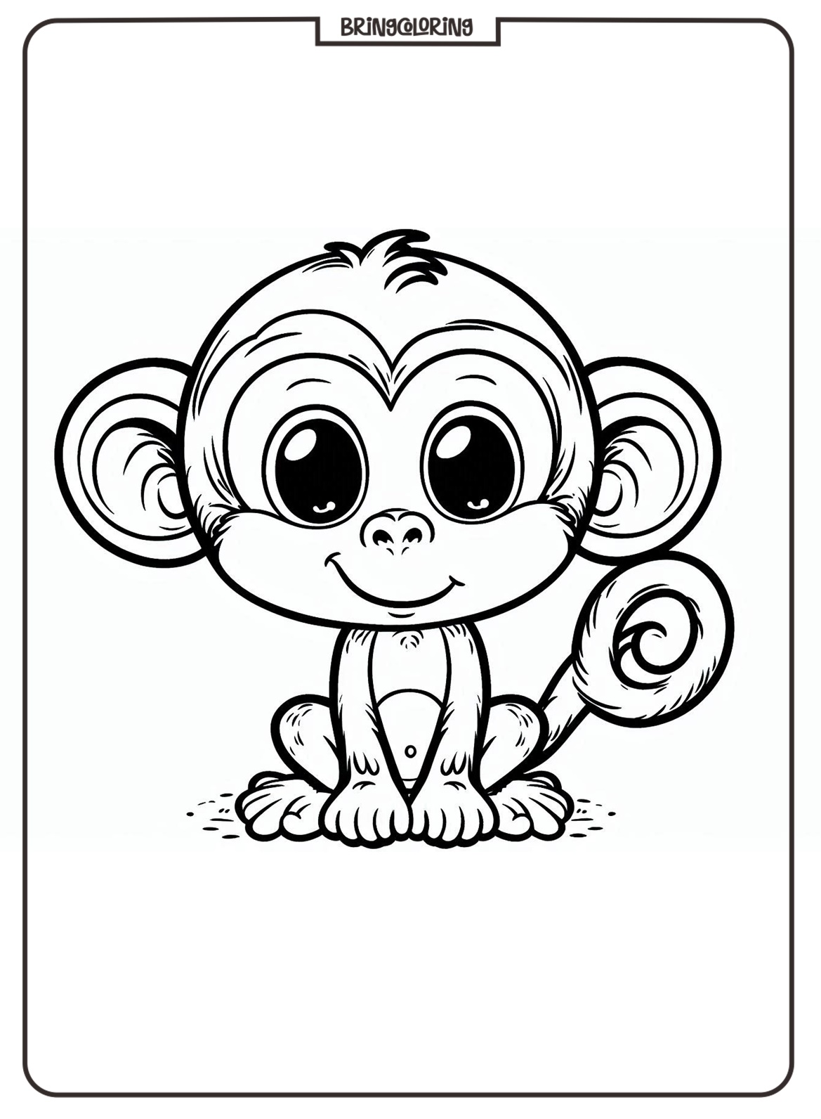 Welcome to the exciting Monkey Coloring Page for Kids 1 Cute Monkey Coloring Page for Kids