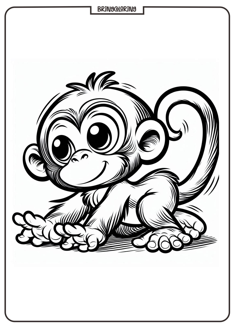 Welcome to the exciting Monkey Coloring Page for Kids 2 Cute Monkey Coloring Pages