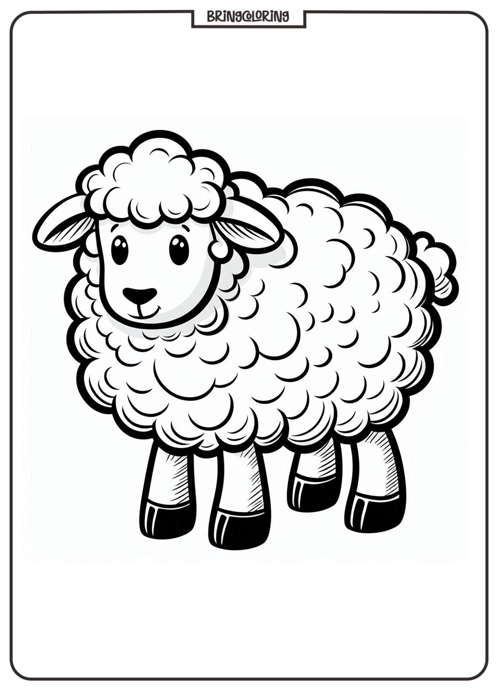 Cute Sheep Coloring Pages for Kids 1 Cute Sheep Coloring Page for Kids
