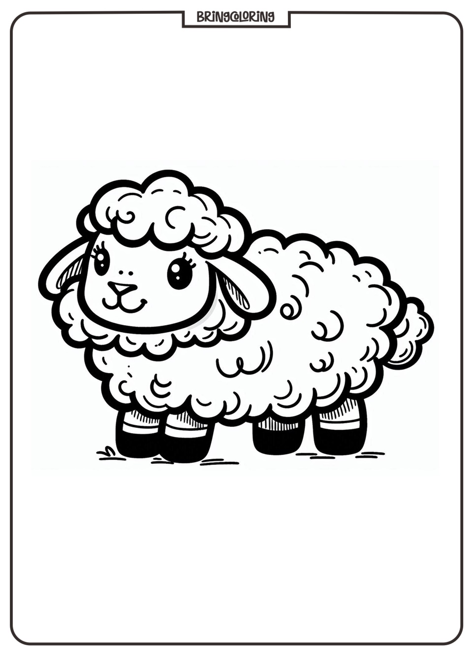 Cute Sheep Coloring Pages for Kids 2 Cute Sheep Coloring Pages for Kid