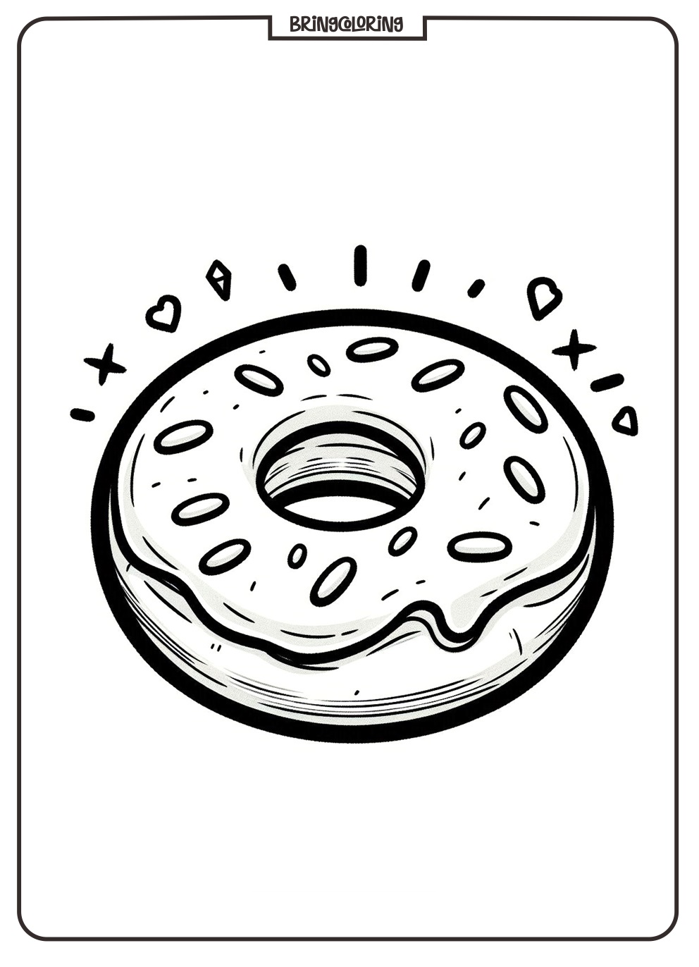 Delicious Donut Coloring Fun! 1 Donut Coloring Page Online for Kids
