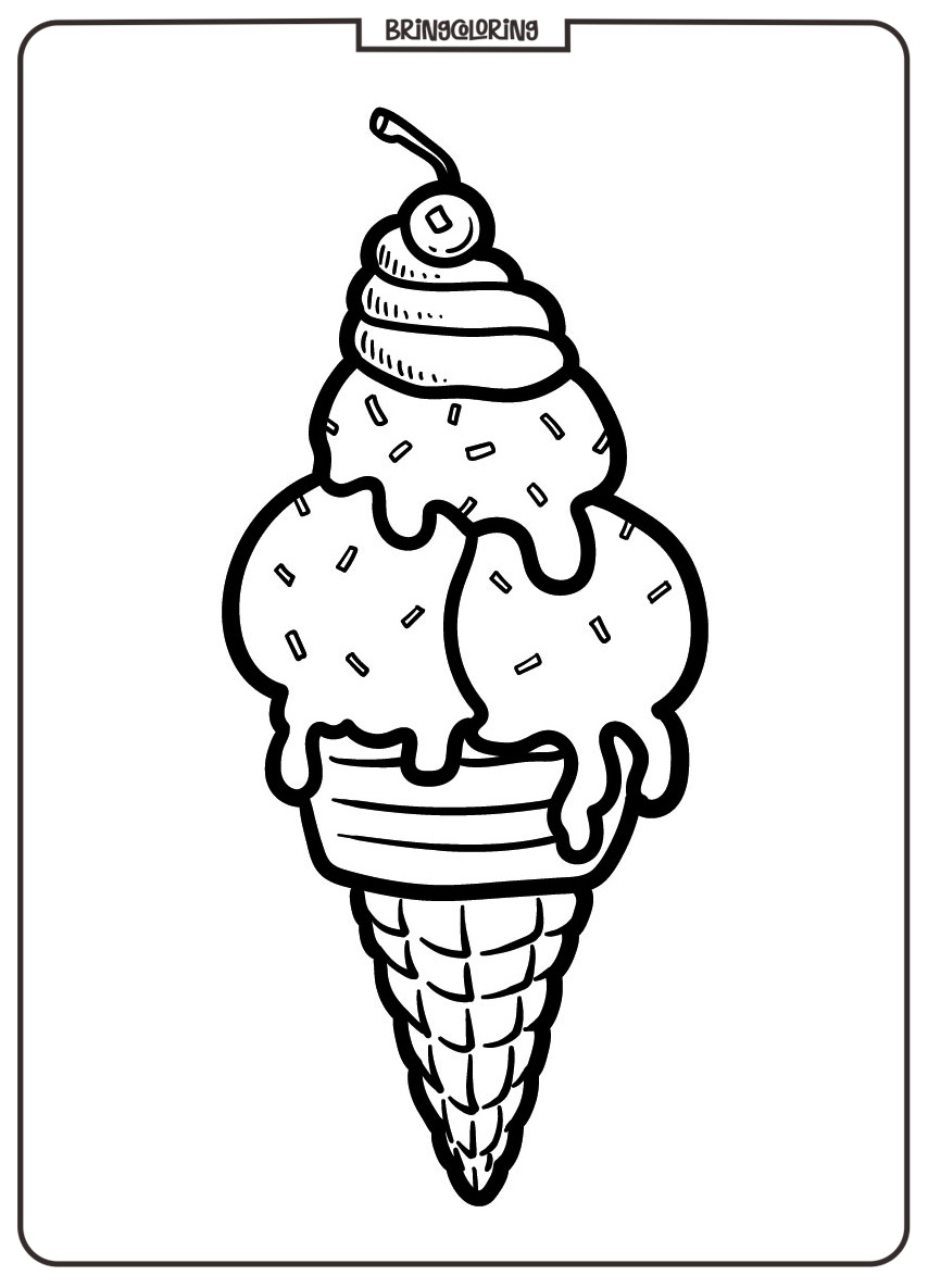 Sweet and Colorful Ice Cream Coloring Pages for Kids 1 Ice Cream Coloring Online for Kids