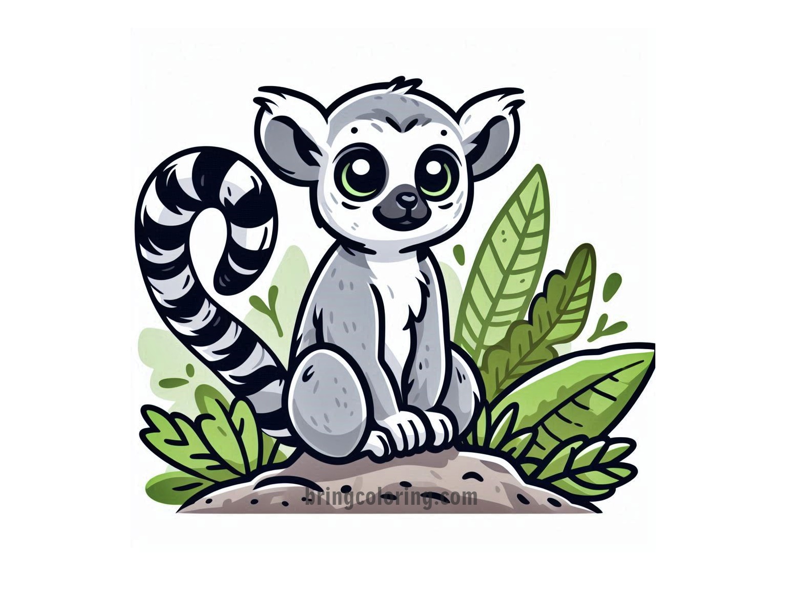 Lemur Animal Coloring Pages for Kids 4 Image Lemur Coloring
