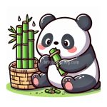 Image Panda Eat Bamboo Coloring