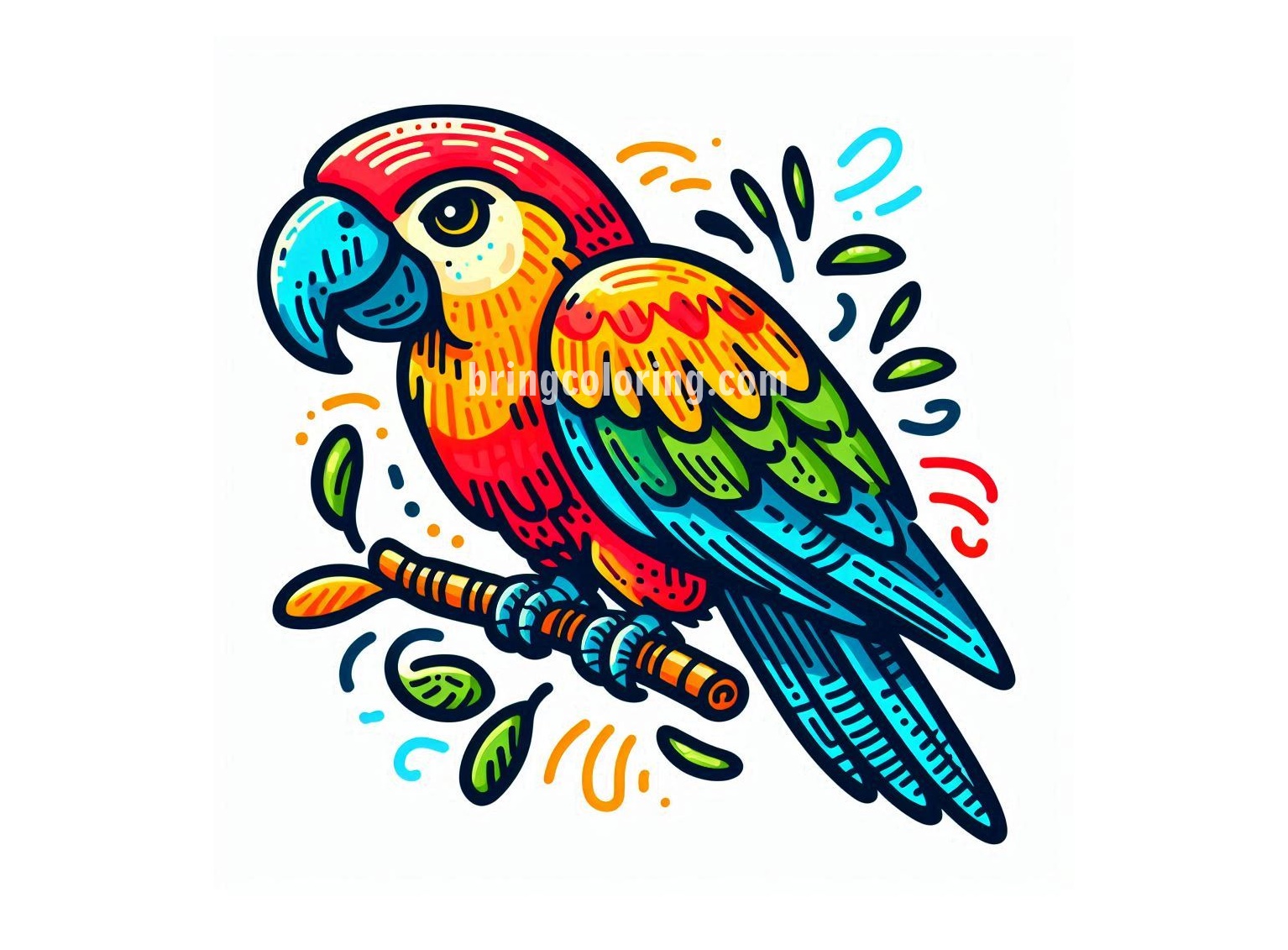 Get Ready for a Burst of Colors with These Parrot Coloring Pages! 1 Image Parrot Coloring Page