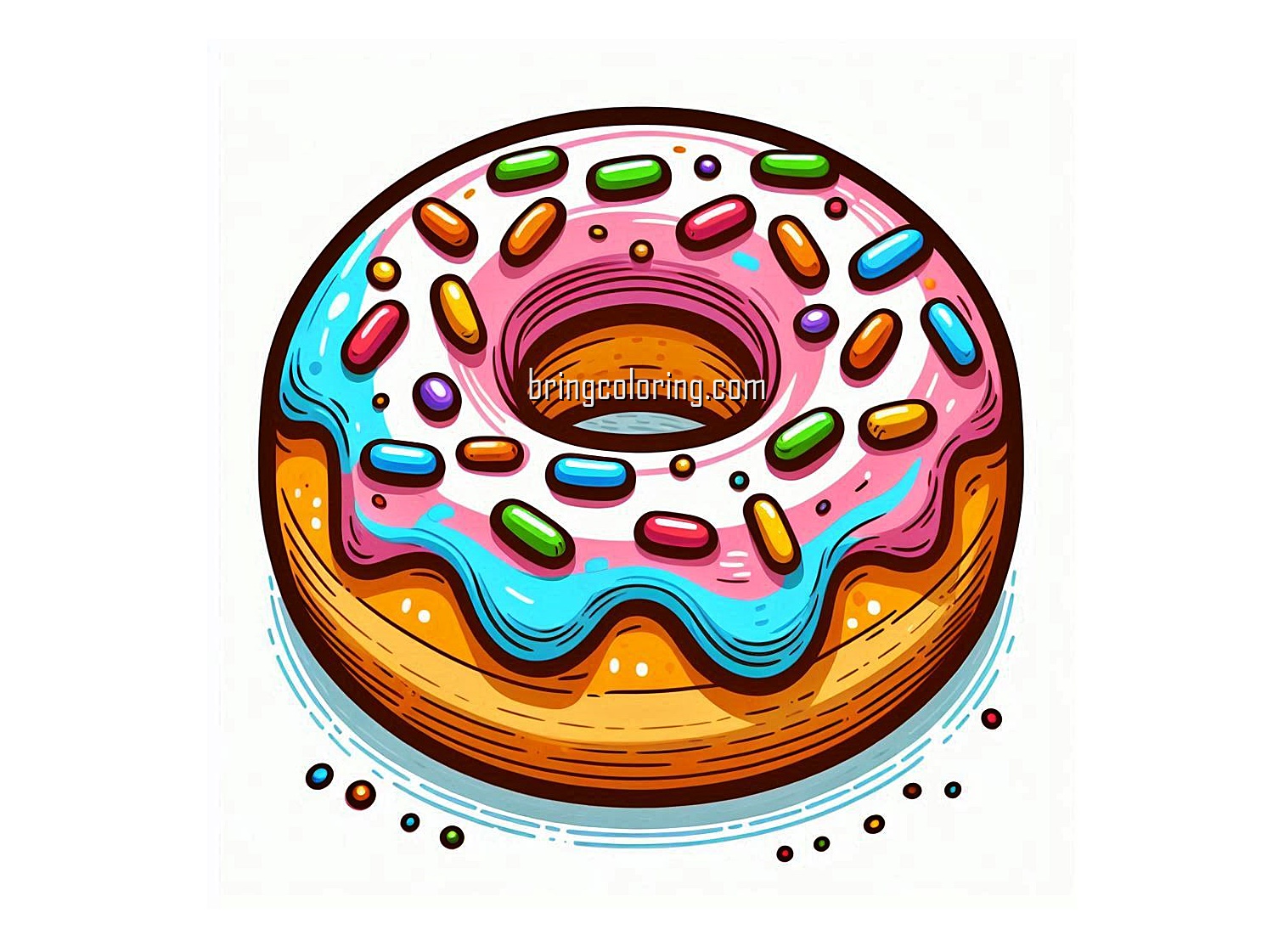 Delicious Donut Coloring Fun! 4 Image is Donut Coloring