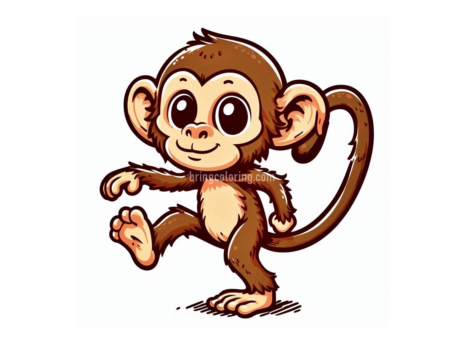 Welcome to the exciting Monkey Coloring Page for Kids 5 Image is Monkey Coloring
