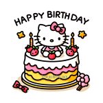 Image of Birthday Cake Hello Kitty Coloring