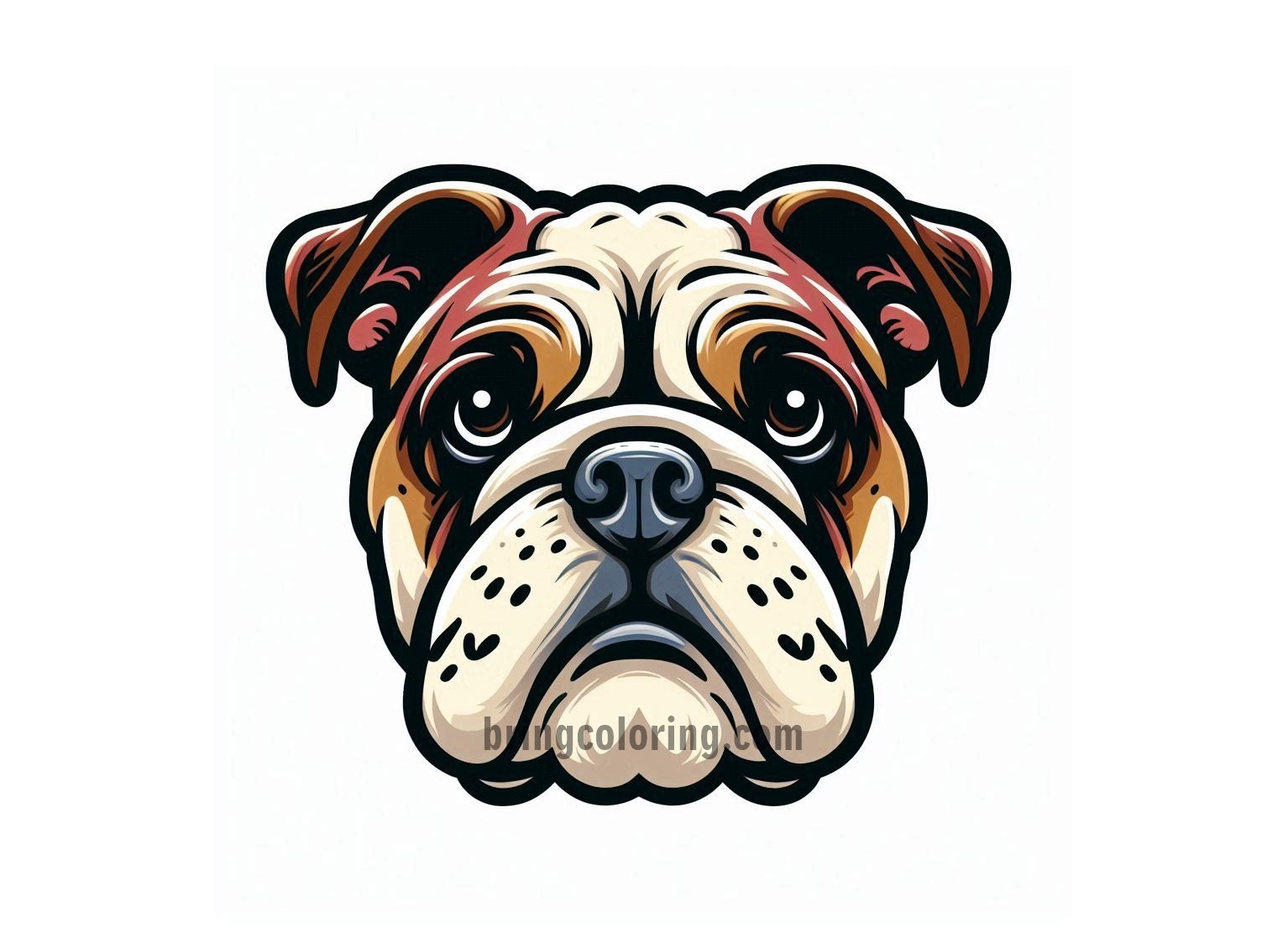 Bulldog Face Coloring Pages for Kids 1 Image of Bulldog Face coloring